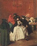 Pietro Longhi Masked venetians in the Ridotto France oil painting artist
